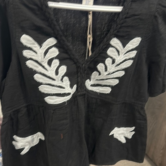 Black Embroidered Women's Top - Picture 1 of 4